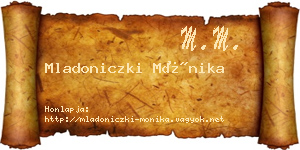Mladoniczki Mónika névjegykártya