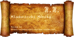 Mladoniczki Mónika névjegykártya